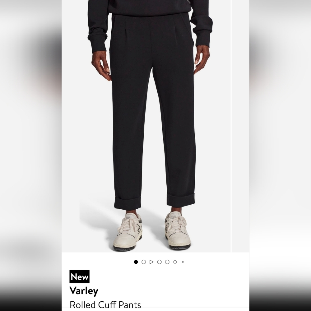 Varley Black Rolled Cuff Pants